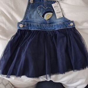 Epic Threads Denim and Navy Tulle Dress